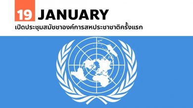 19 มกราคม เปิดประชุมสมัชชาองค์การสหประชาชาติครั้งแรก