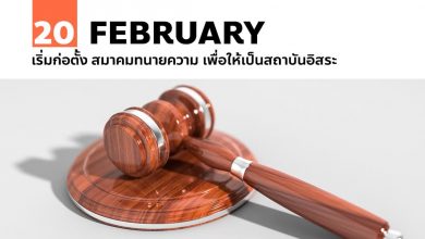 20 กุมภาพันธ์ เริ่มก่อตั้ง สมาคมทนายความ เพื่อให้เป็นสถาบันอิสระ