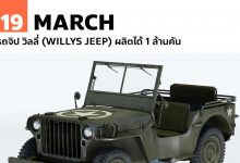 19 มีนาคม รถจิป วิลลี่ (Willys Jeep) ผลิตได้ 1 ล้านคัน