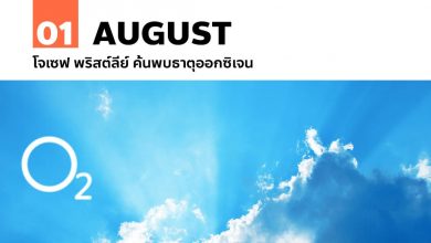 1 สิงหาคม โจเซฟ พริสต์ลีย์ ค้นพบธาตุออกซิเจน