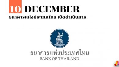 10 ธันวาคม ธนาคารแห่งประเทศไทย เปิดดำเนินการ