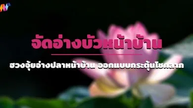 จัดอ่างบัวหน้าบ้าน ฮวงจุ้ยอ่างปลาหน้าบ้าน ออกแบบกระตุ้นโชคลาภ