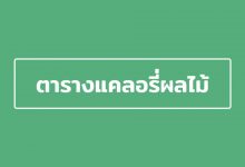 ตารางแคลอรี่ผลไม้ สำหรับคนที่ต้องการลดความอ้วน
