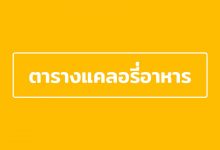 ตารางแคลอรี่อาหาร อาหารจานเดียวประเภทข้าวและเส้น