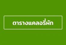 ตารางแคลอรี่ผัก สำหรับคนที่ต้องการลดความอ้วน