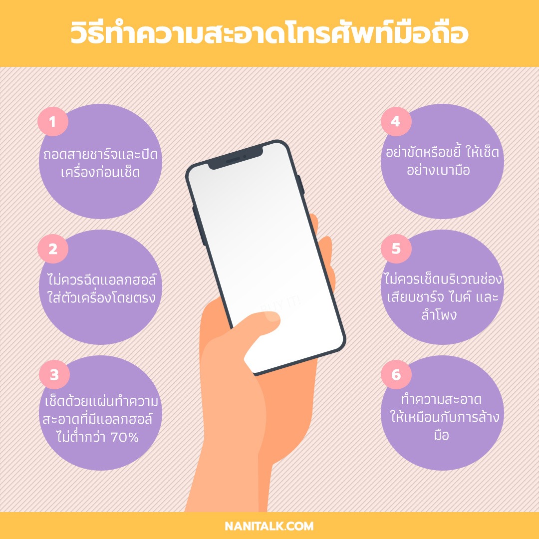 วิธีทำความสะอาดโทรศัพท์มือถือ