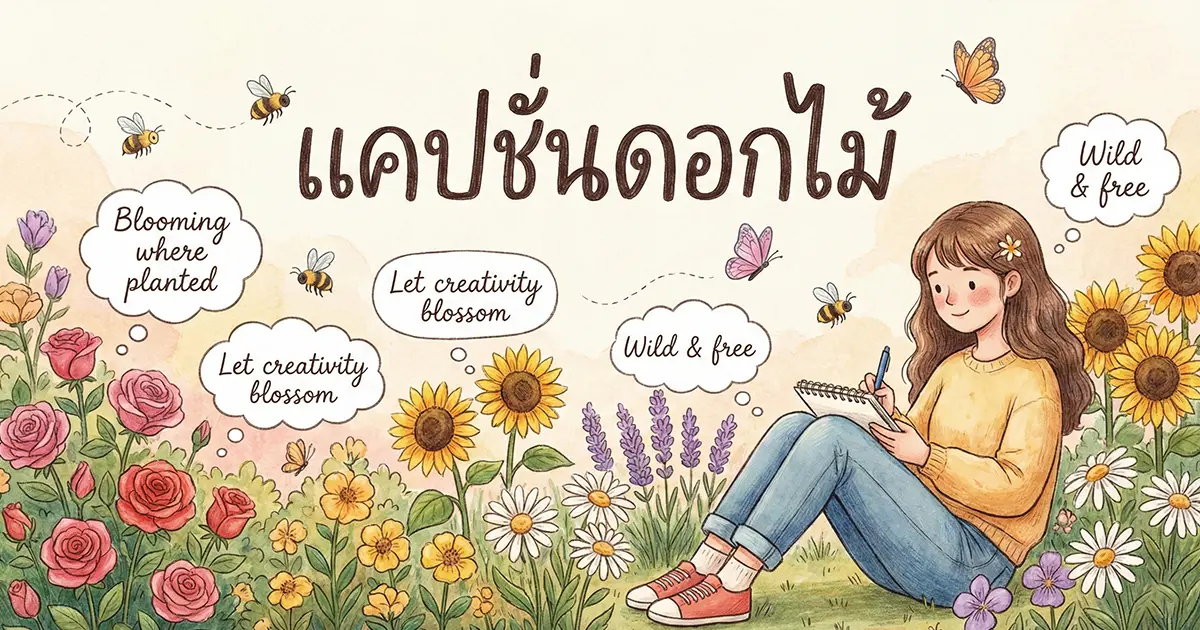 100 แคปชั่นดอกไม้บานกวน ๆ ฮา ๆ เรียกเสียงหัวเราะ!