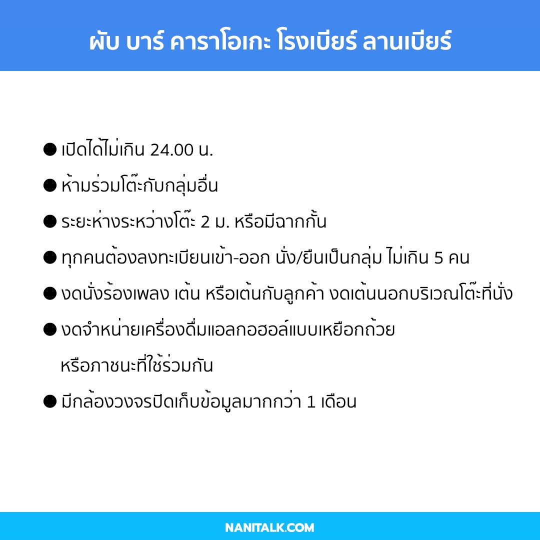 ผ่อนคลายมาตรการระยะ 5 ผับ บาร์ คาราโอเกะ โรงเบียร์ ลานเบียร์