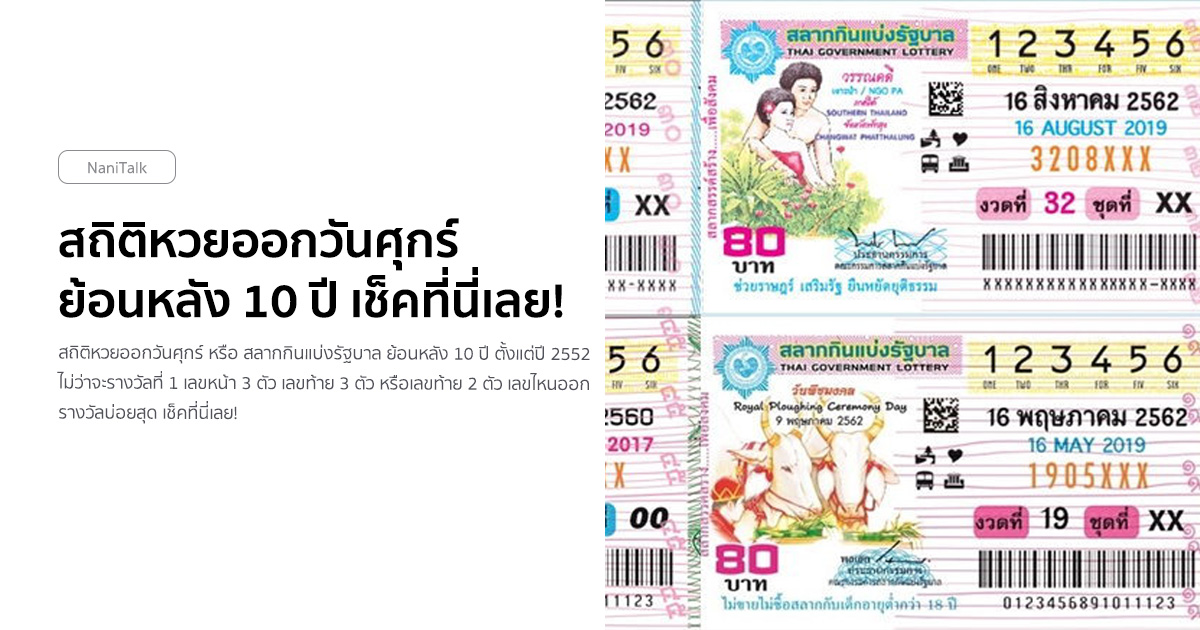 สถิติหวยออกวันศุกร์ ย้อนหลัง 10 ปี เช็คที่นี่เลย!