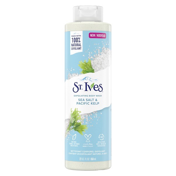 สครับผิวขาว St.Ives-Sea-Salt-Pacific-Kelp-Exfoliating-Body-Wash