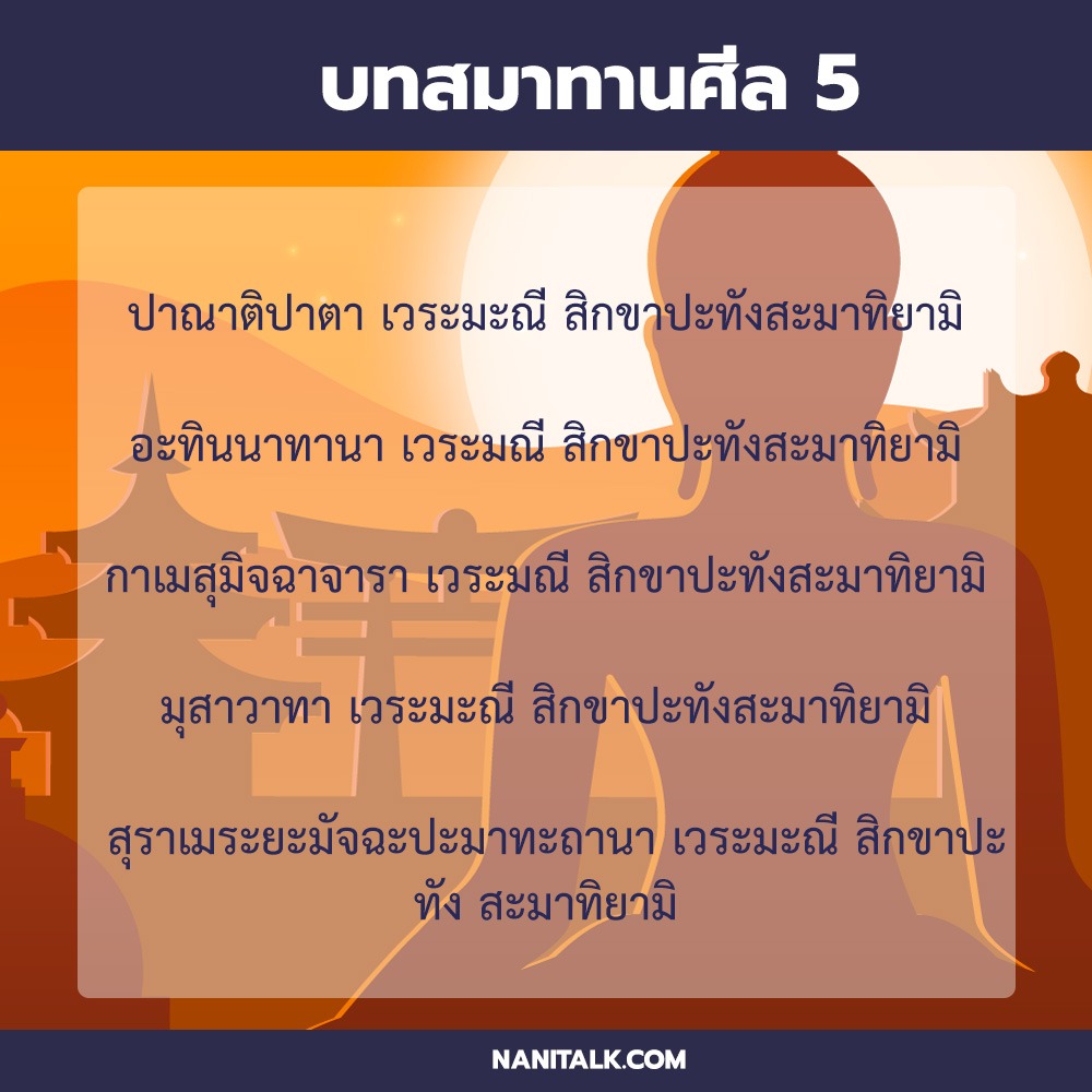 บทสมาทานศีล 5