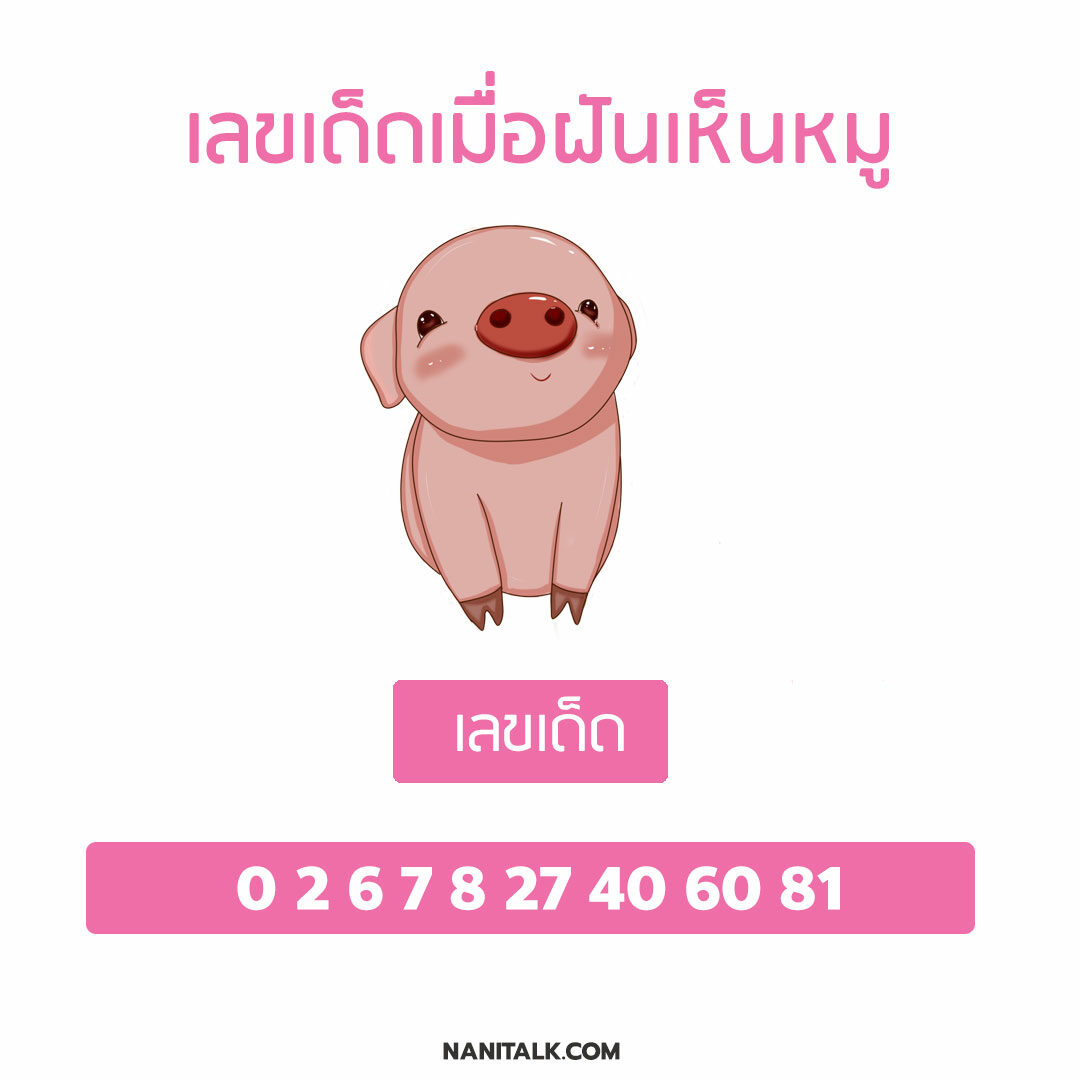 ทํานายฝันเห็นหมู พร้อมเลขเด็ด