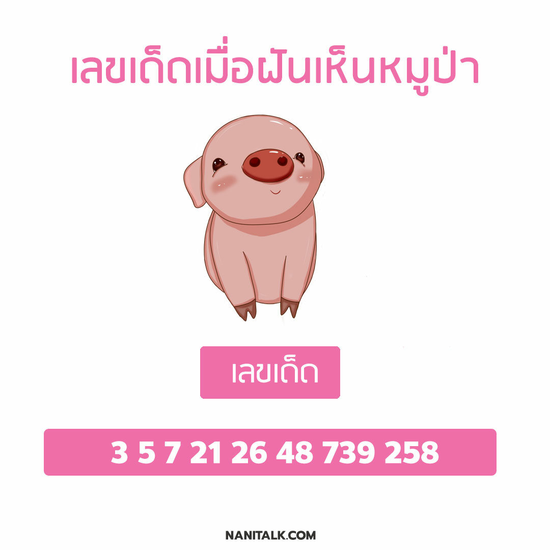 ทํานายฝันเห็นหมูป่า พร้อมเลขเด็ด