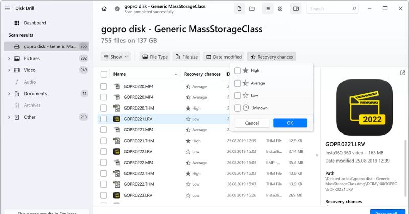 โปรแกรมกู้ไฟล์ Disk Drill Data Recovery