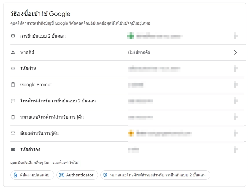 วิธีตั้งค่าพาสคีย์ (Passkeys) ในบัญชี Google ของคุณ 2