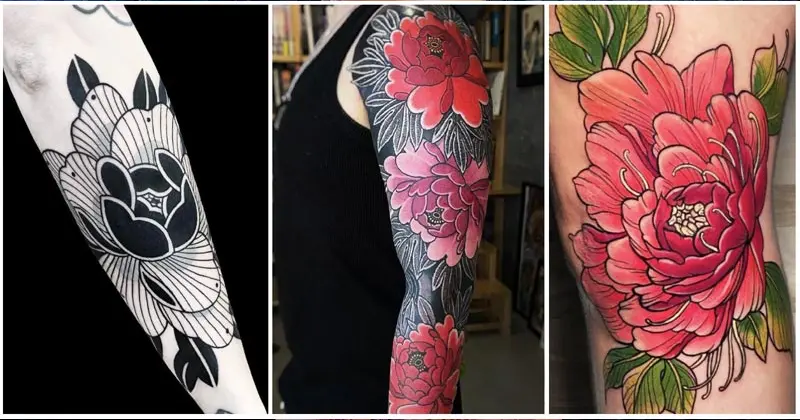 ลายสักญี่ปุ่นสวย ๆ ลาย ดอกโบตั๋น Peony Tattoos