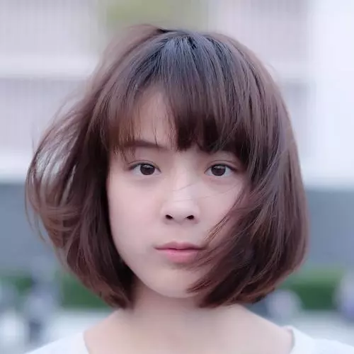 ทรงผมผู้สูงอายุหญิงสไตล์เกาหลี ทรงผมบ็อบสั้นสไลด์ปลาย #13 ทรงผมผู้สูงอายุหญิงสไตล์เกาหลี ทรงผมบ็อบสั้นสไลด์ปลาย