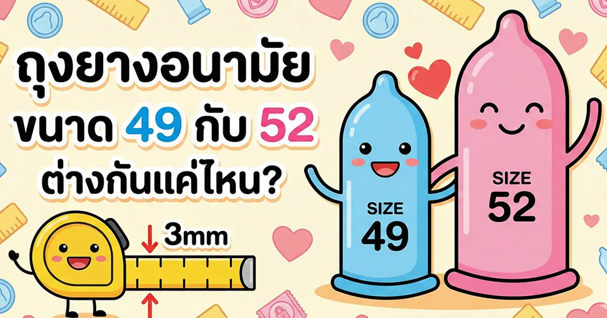 ถุงยางอนามัย ขนาด 49 กับ 52 ต่างกันแค่ไหน?