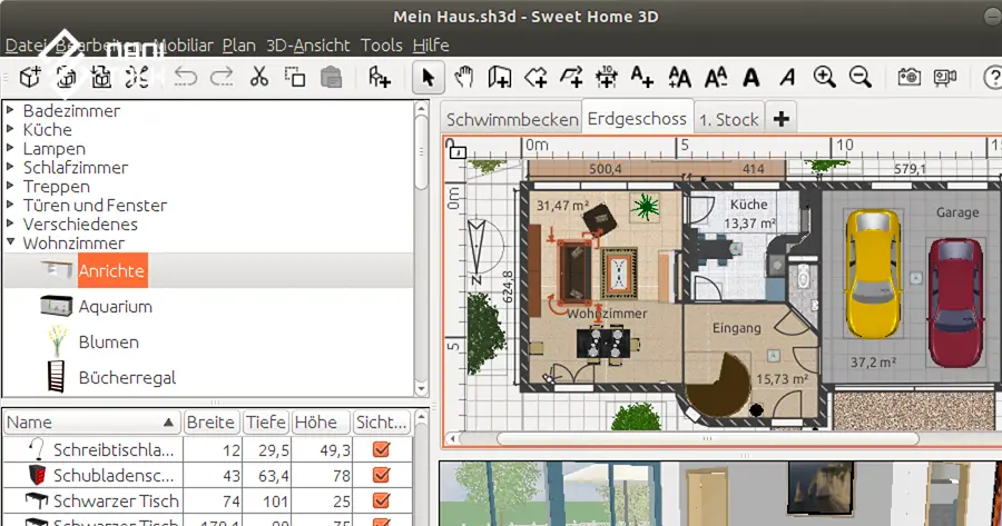 โปรแกรมออกแบบบ้าน Sweet Home 3D