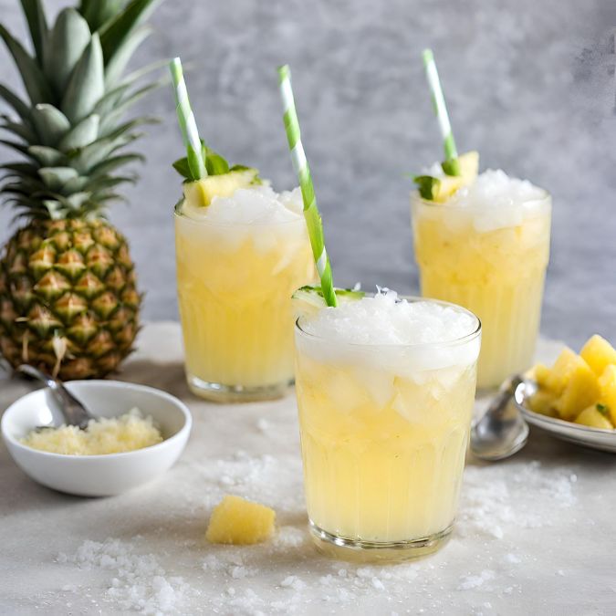 สูตรอิตาเลี่ยนโซดาเมนู Pineapple Coconut Italian Soda