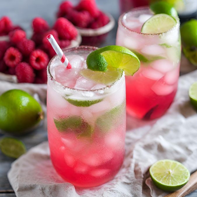 สูตรอิตาเลี่ยนโซดาเมนู Raspberry Lime Italian Soda