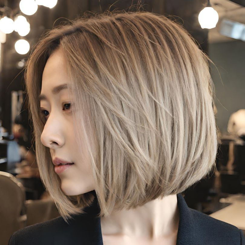 ทรงผมประบ่า Layered Bob