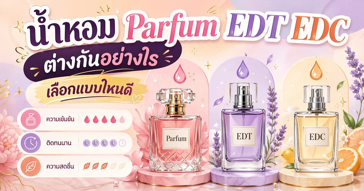 น้ำหอม Parfum, EDT, EDC ต่างกันอย่างไร? เลือกแบบไหนดี?