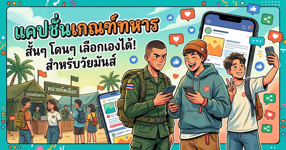 200 แคปชั่นเกณฑ์ทหาร %thyear% ใบแดง ใบดำ โพสต์ไหนก็ปัง