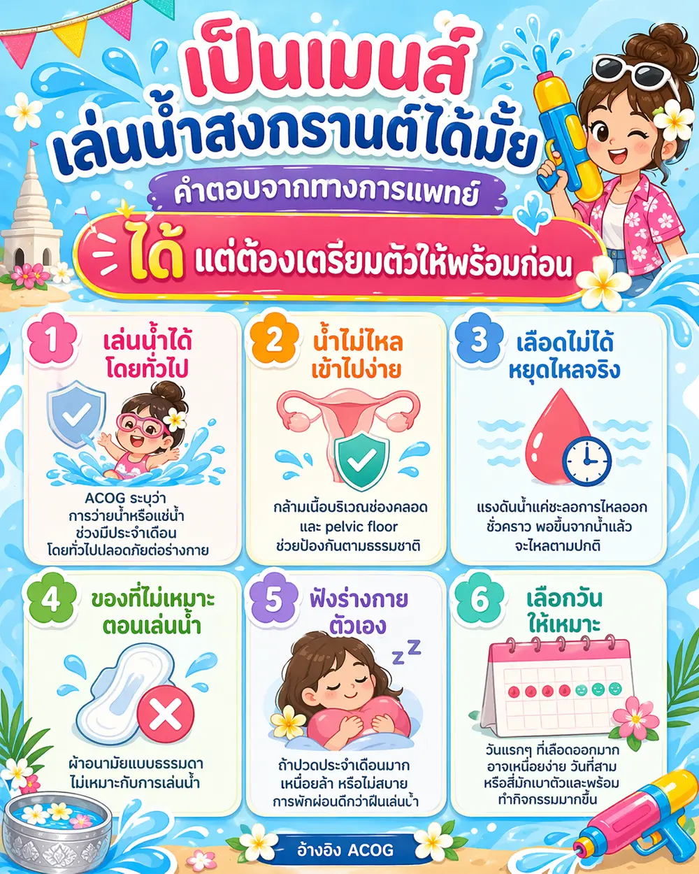 เป็นเมนส์เล่นน้ำสงกรานต์ได้มั้ย? คำตอบจากทางการแพทย์