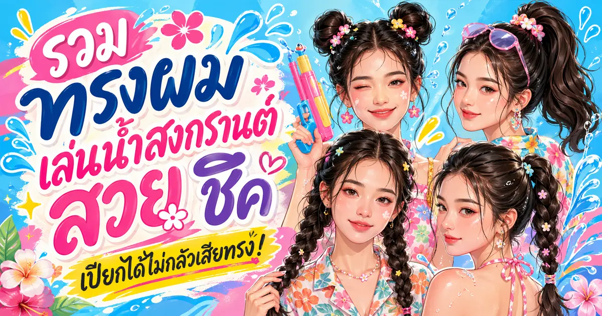 รวมทรงผมเล่นน้ำสงกรานต์สวย ชิค เปียกได้ไม่กลัวเสียทรง!