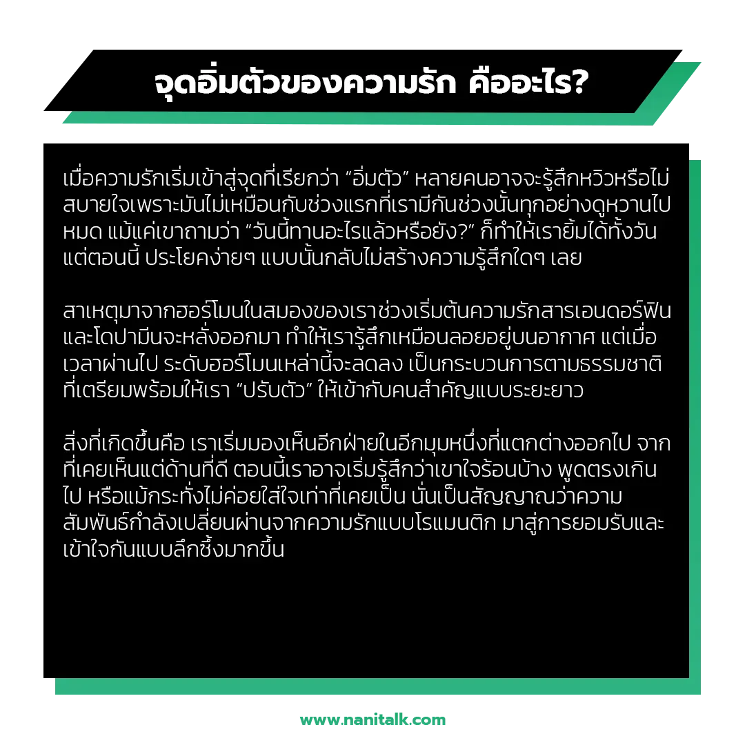 จุดอิ่มตัวของความรัก คืออะไร?