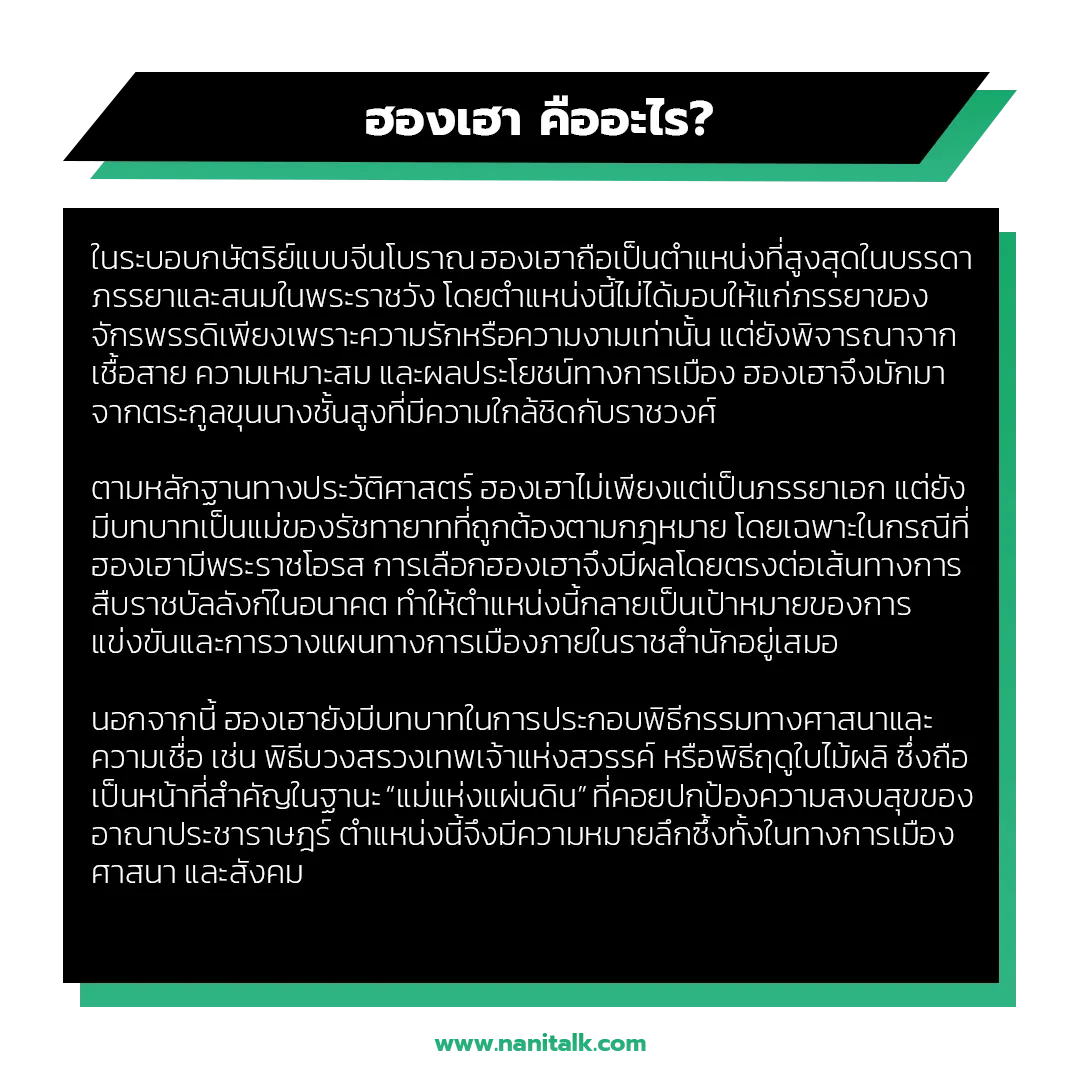 ความหมายและตำแหน่งของฮองเฮา