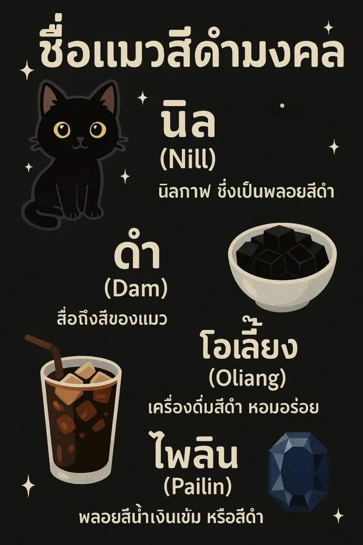 ตั้งชื่อแมวสีดำมงคล
