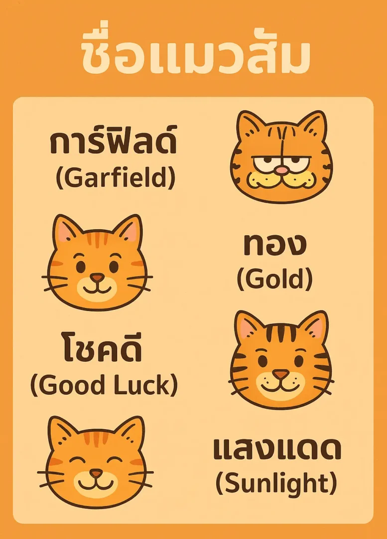 ไอเดียชื่อแมวส้มมงคล