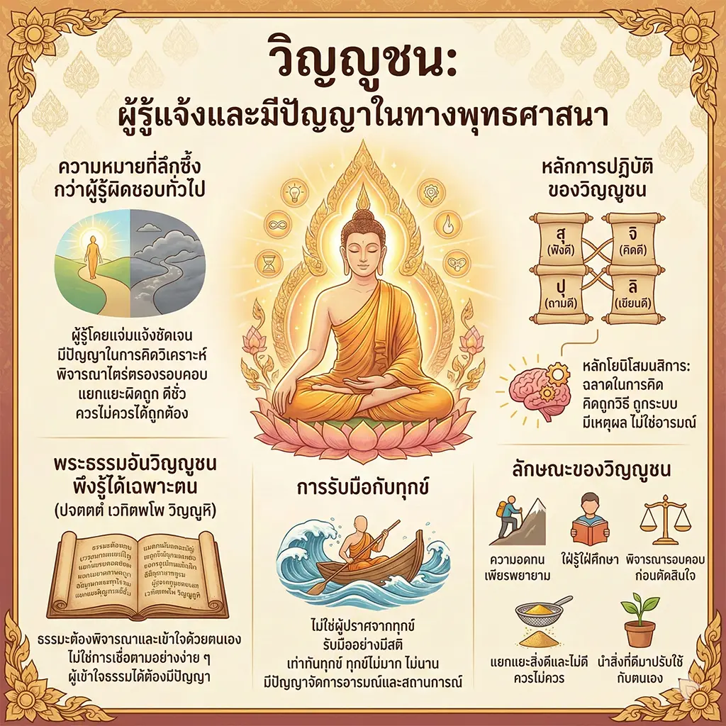 วิญญูชนในทางพุทธศาสนา ผู้รู้แจ้งและมีปัญญา