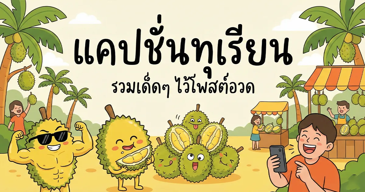 100 แคปชั่นทุเรียน กวน ฮา ซึ้ง โพสต์รูปราชาผลไม้เรียกยอดไลก์!