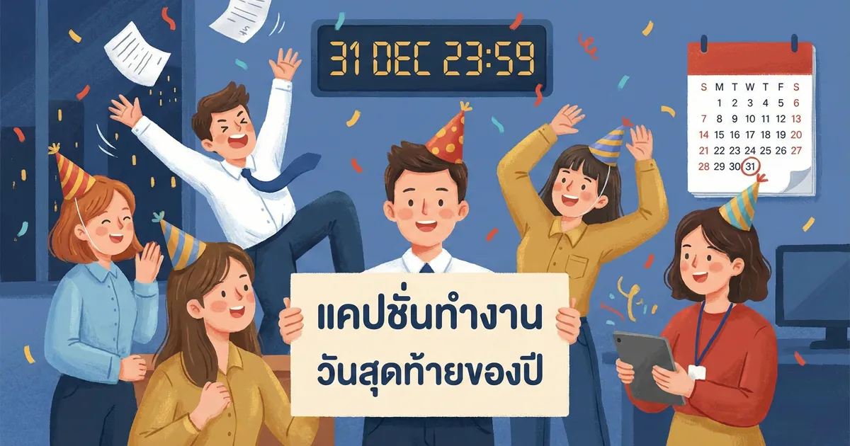 100 แคปชั่นทำงานวันสุดท้ายของปี %thyear% โพสต์ส่งท้ายปีเก่าต้อนรับปีใหม่