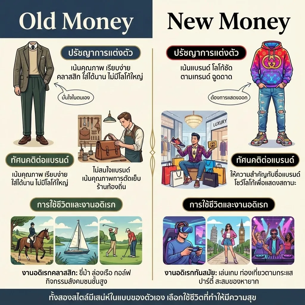 ความแตกต่างระหว่าง Old Money และ New Money