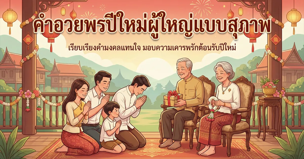 100 คำอวยพรปีใหม่ผู้ใหญ่แบบสุภาพ 2569 ความหมายดี ประทับใจผู้รับ