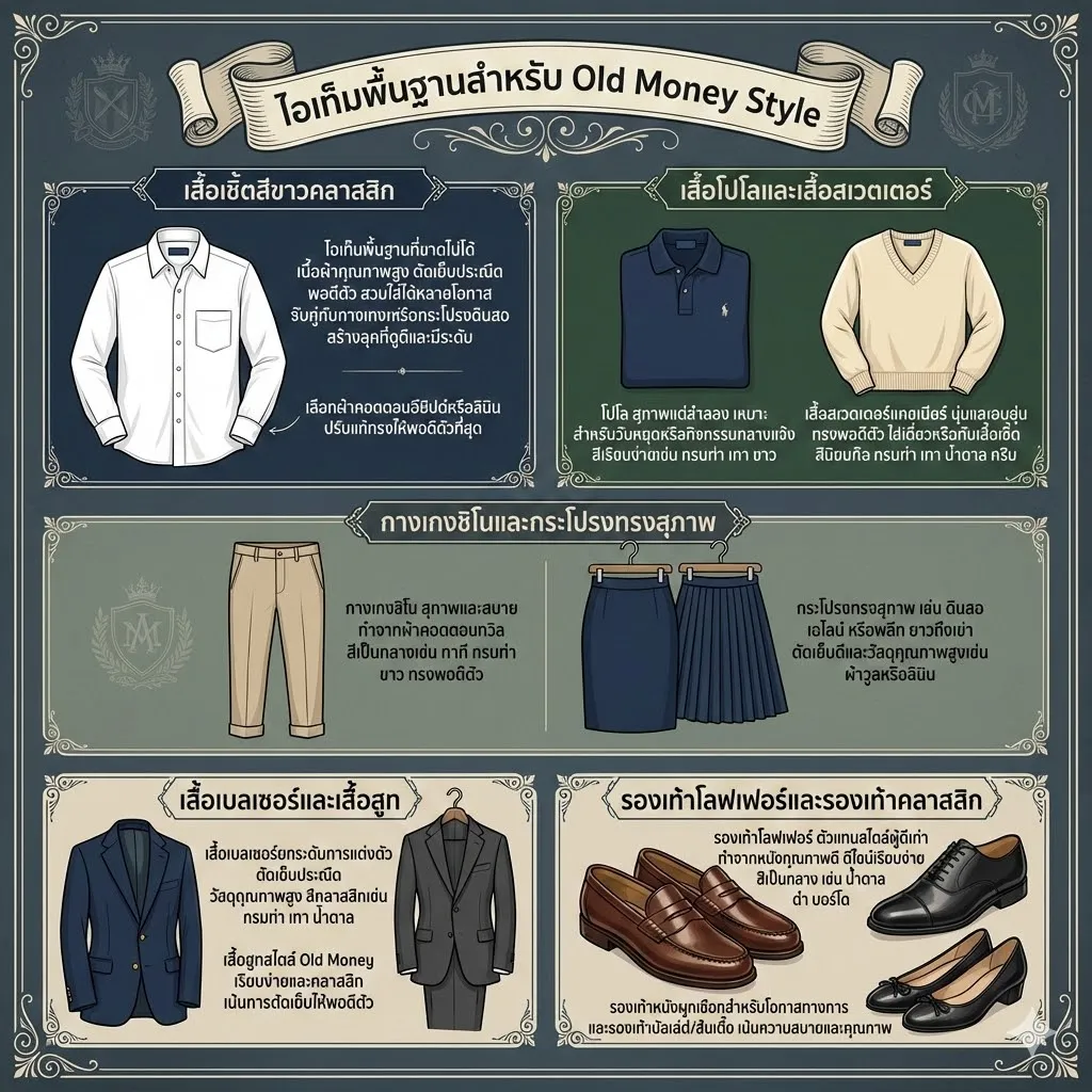 ไอเท็มพื้นฐานสำหรับ Old Money Style