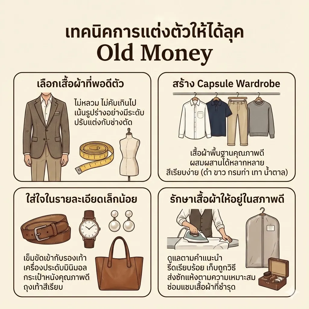 เทคนิคการแต่งตัวให้ได้ลุค Old Money