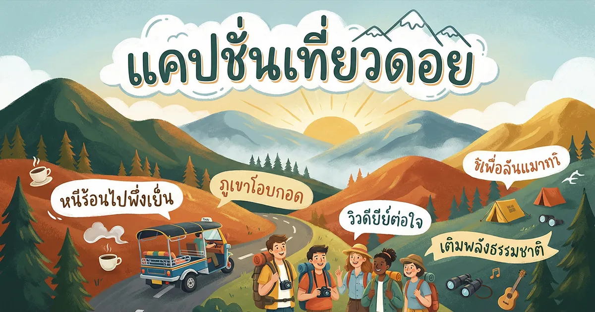 100 แคปชั่นเที่ยวดอย บรรยากาศชิล ๆ สูดอากาศบริสุทธิ์ %thyear% / %currentyear%