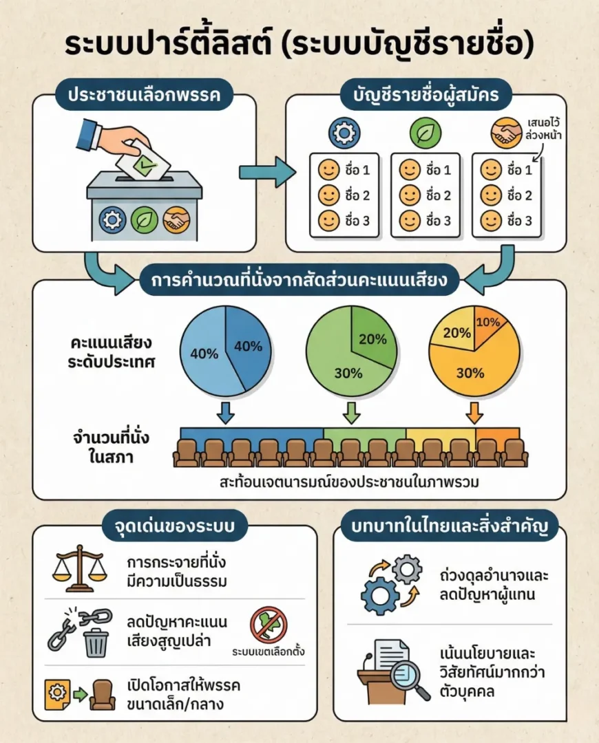 ปาร์ตี้ลิสต์ ระบบเลือกตั้งที่เน้นพรรคการเมือง