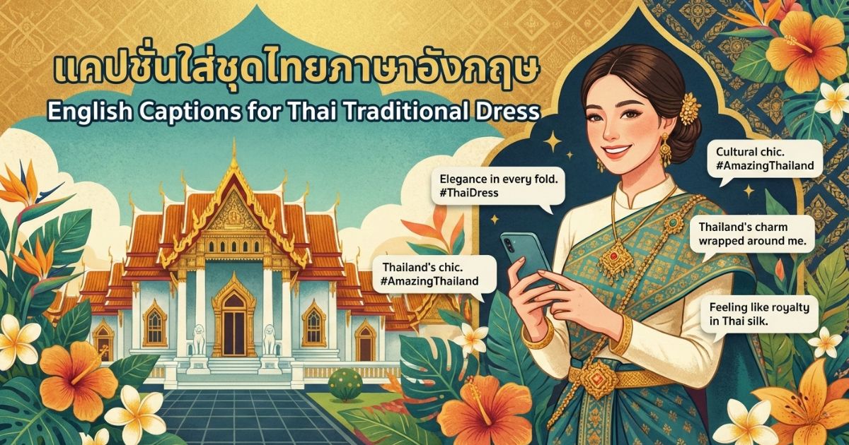 200 แคปชั่นใส่ชุดไทยภาษาอังกฤษ พร้อมคำแปล %thyear% / %currentyear% โพสต์ปังเรียกไลก์