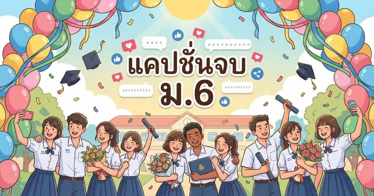 200 แคปชั่นจบ ม.6 ปี %thyear% / %currentyear% ซึ้ง ฮา กวน ครบทุกสไตล์