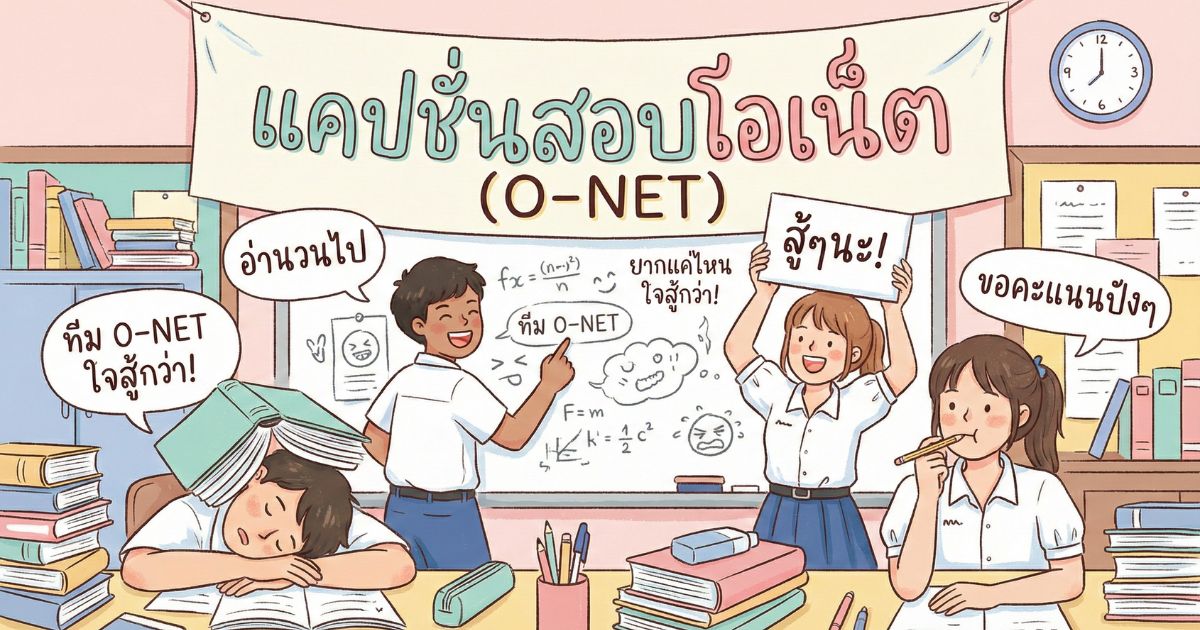 200 แคปชั่นไปสอบโอเน็ต (O-NET) %thyear% / %currentyear% ให้กำลังใจ โดนใจวัยเรียน
