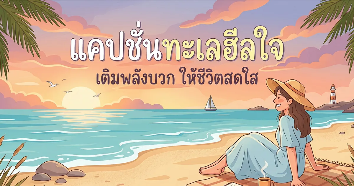 200 แคปชั่นทะเลฮีลใจ %thyear% / %currentyear% โพสต์แล้วปัง เติมพลังใจได้จริง