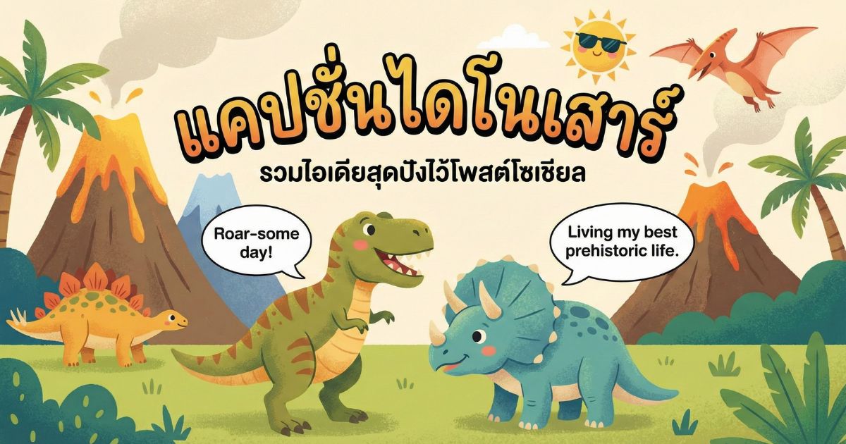 200 แคปชั่นไดโนเสาร์ %thyear% / %currentyear% คำคมสายดุ ดิบ แรงสุดปัง