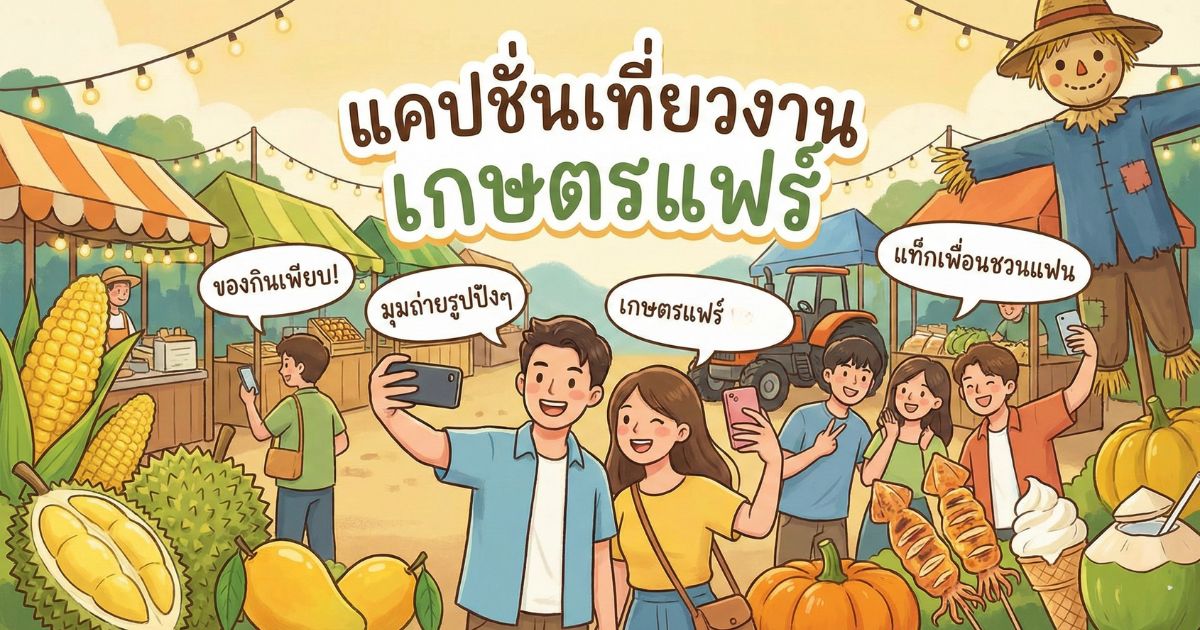 200 แคปชั่นเที่ยวงานเกษตรแฟร์ %thyear% โดนใจสายเที่ยวสายกิน