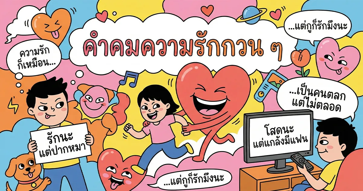 200 คำคมความรักกวน ๆ %thyear% / %currentyear% โดนใจคนมีคู่ อัพเดตใหม่